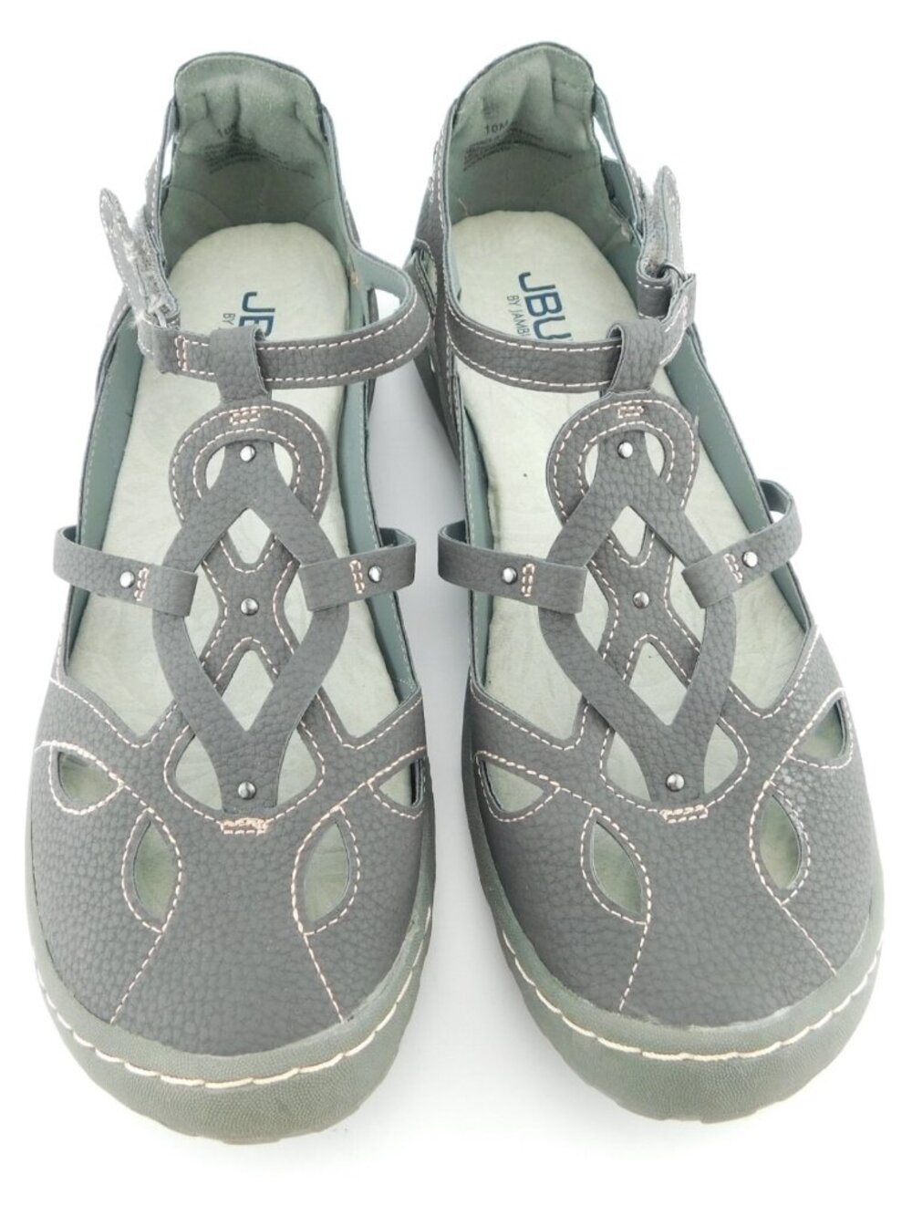 JBU Gray Memory Form Walking Sandals 10